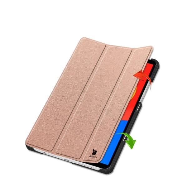 Bizon Case Tab Croc Flip-skal till Xiaomi Redmi Pad SE 8.7, roséguld