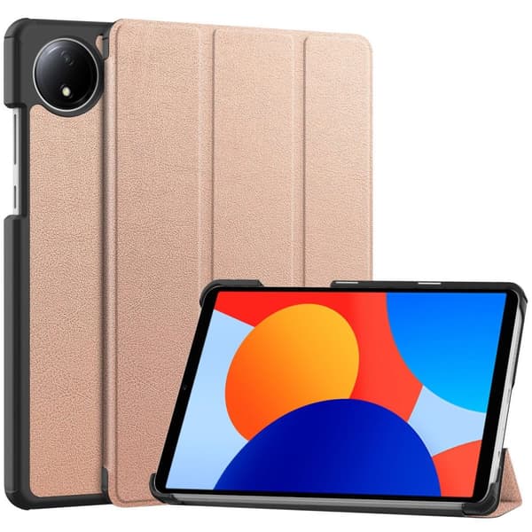 Bizon Case Tab Croc Flip-skal till Xiaomi Redmi Pad SE 8.7, roséguld