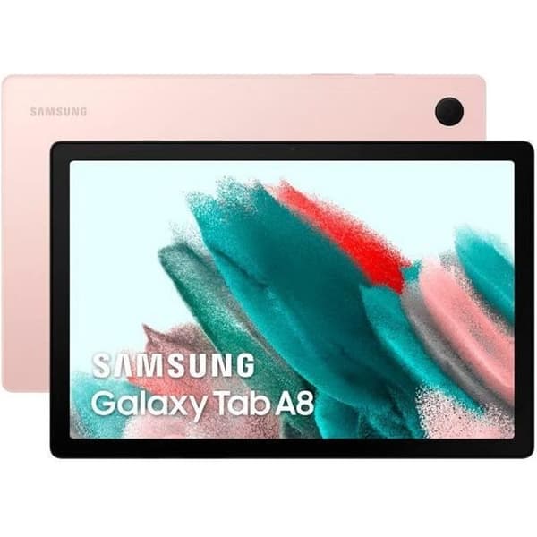 Samsung Galaxy Tab A8 WiFi rosa surfplatta med 10,5" Full HD+-skärm, 1920 x 1200 pixlar, Android, WiFi, processor