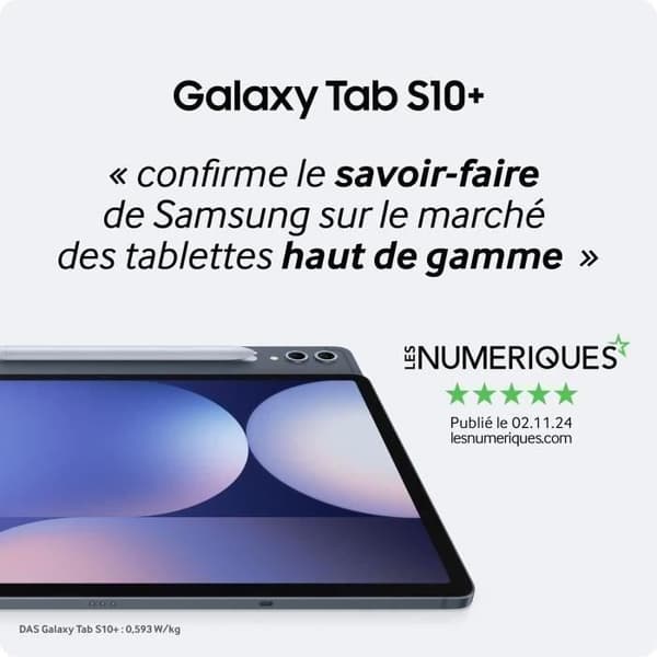 SAMSUNG Galaxy Tab S10+ 12,4" Wifi 256 GB Grå