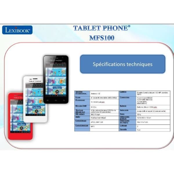 Surfplatta - LEXIBOOK - Multimediatelefon - Wi-Fi - Blandat