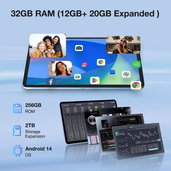 Taktile Tablet - DOOGEE - T20 Ultra - 12 Tum - 256 Go - Android 13 - Helio G99
