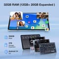 Miniatyrbild 2 av 6: Taktile Tablet - DOOGEE - T20 Ultra - 12 Tum - 256 Go - Android 13 - Helio G99