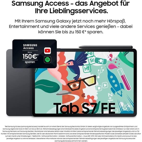 Samsung Galaxy Tab S7 FE 64GB - Silver Silver Surfplatta
