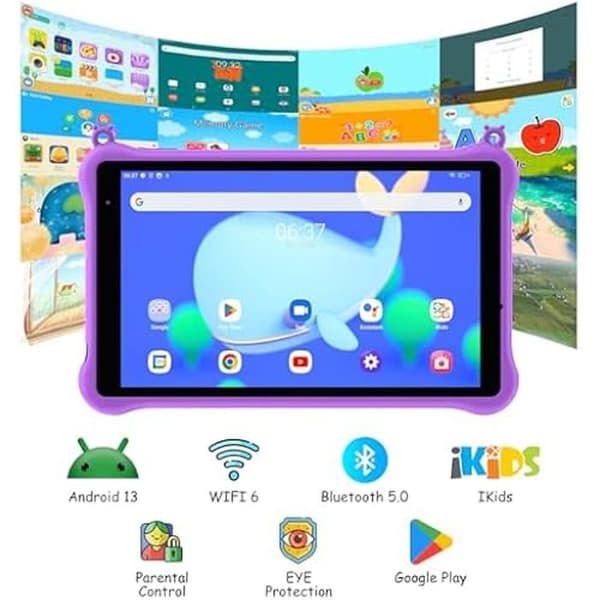 Surfplatta för barn - BLACKVIEW - Tab 50 Kids - WiFi - 3 GB RAM - 64 GB lagring - Lila