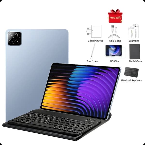 Globaalit Tablet-tietokoneet, 5G Wifi-yhteys, 22GB RAM,16GB 1TB, Sininen ja KB PC