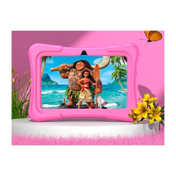 Utbildningstablett 7" för Barn Android 11 med Stöttålig Rosa Fodral