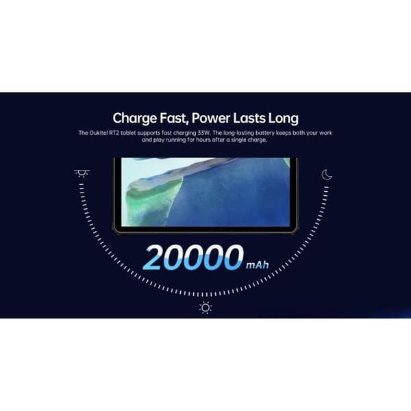 robust tablet Oukitel RT2 10.1 tum FHD + kamera 16MP batteri 20000mAh IP68/69K MediaTek MT8788 orange