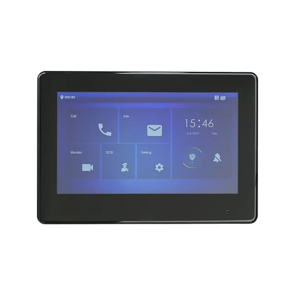 Video Intercom Monitor, 7-tums Display, SIP-kompatibel, med logotyp svart