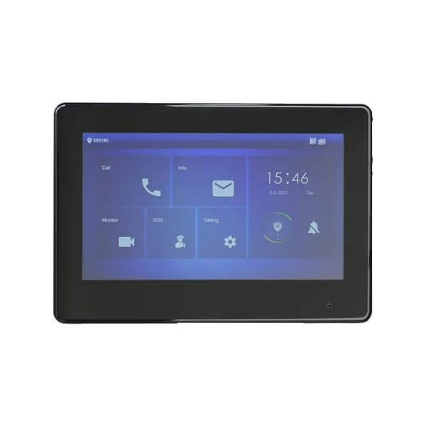 Video Intercom Monitor, 7-tums Display, SIP-kompatibel, med logotyp svart