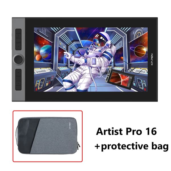 XPPen Grafisk Tablet Monitor, X3 Smart Chip, 133% sRGB Färgomfång,lägg till ACJ03-fall