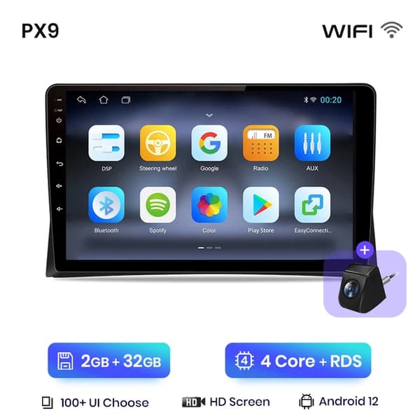 CarPlay-bilstereo, trådlös anslutning, Android Auto-integration, WIFI 2GB-32GB A-1