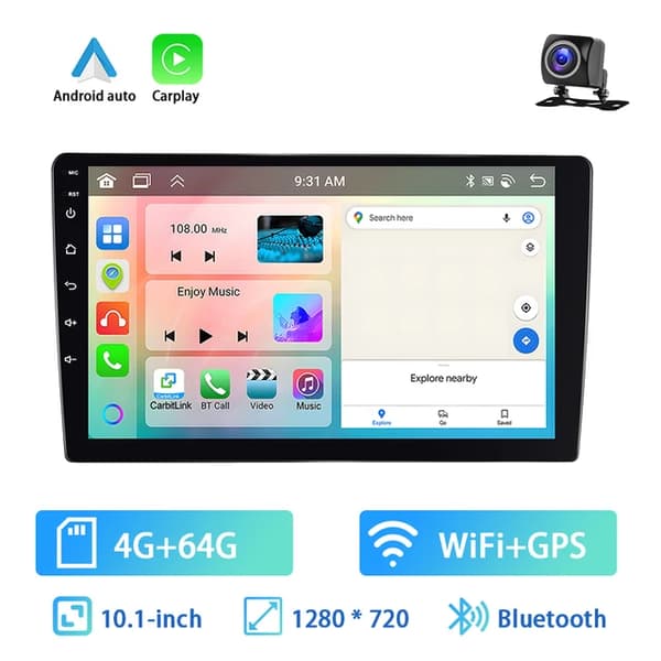 Bilstereo radio, Android-system, Bluetooth-anslutning, RADIO AHD