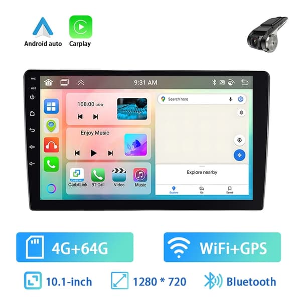 Bilstereo radio, Android-system, Bluetooth-anslutning, RADIO DVR