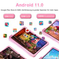 Miniatyrbillede 2 af 7: Lyserød børnetablet, 7 tommer, 2 GB RAM, 32 GB ROM, Android 11, HD-berøringsskærm med front- og bagkameraer