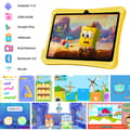 Miniatyrbillede 3 af 7: Gul børnetablet, 7 tommer, 2 GB RAM, 32 GB ROM, Android 11, HD-berøringsskærm med front- og bagkameraer