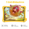 Miniatyrbillede 5 af 7: Gul børnetablet, 7 tommer, 2 GB RAM, 32 GB ROM, Android 11, HD-berøringsskærm med front- og bagkameraer