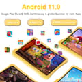Miniatyrbillede 2 af 7: Gul børnetablet, 7 tommer, 2 GB RAM, 32 GB ROM, Android 11, HD-berøringsskærm med front- og bagkameraer