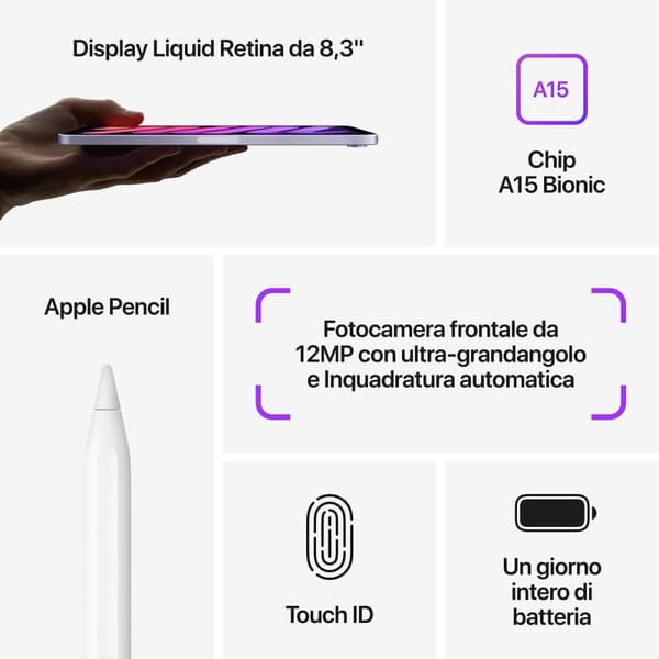 Läsplatta Apple mini Octa Core 4 GB RAM 64 GB Grå 8,3"