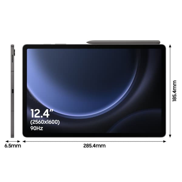 Läsplatta Galaxy Tab S9 FE+ Samsung SM-X610NZAAEUB 12,4" Exynos 1380 8 GB RAM 12 GB RAM 128 GB 256 GB Grå
