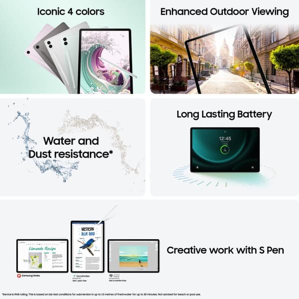 Läsplatta Galaxy Tab S9 FE+ Samsung SM-X610NZAAEUB 12,4" Exynos 1380 8 GB RAM 12 GB RAM 128 GB 256 GB Grå