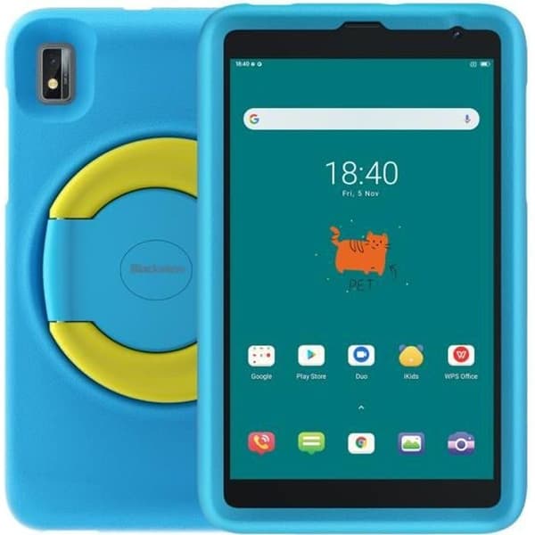 Pekskärmsplatta för barn - Blackview Tab 6 - 8" Kids Tablet - 3 GB RAM - 32+128 GB lagring - 5580 mAh - Android 11 - Blå Grå