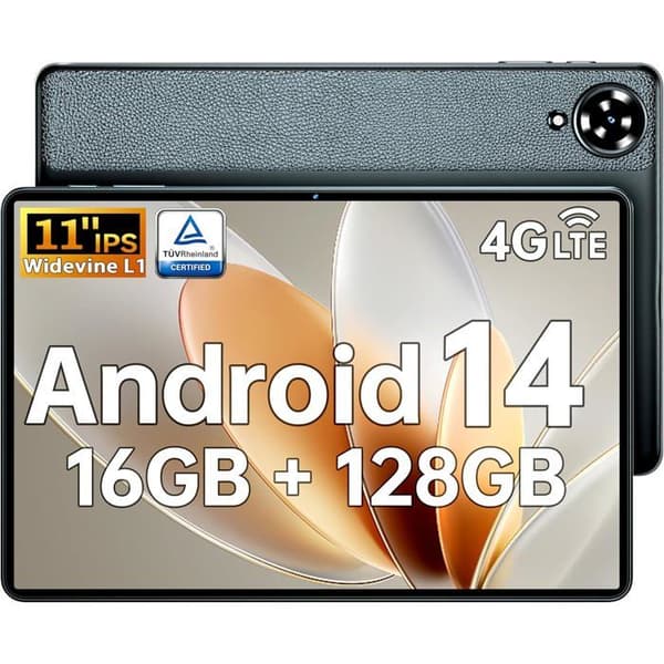 OUKITEL OT11 11 Tums Pekskärm, Android 14, 16GB+128GB Octa-Core, 5G Wifi, 4G SIM 8000mAh, Pekplatta med Stylus, Grå