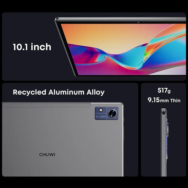 Tablet, 10,1 tum IPS-skärm, 4 GB RAM, 128 GB lagring,T606, EU, Tablet och Fodral