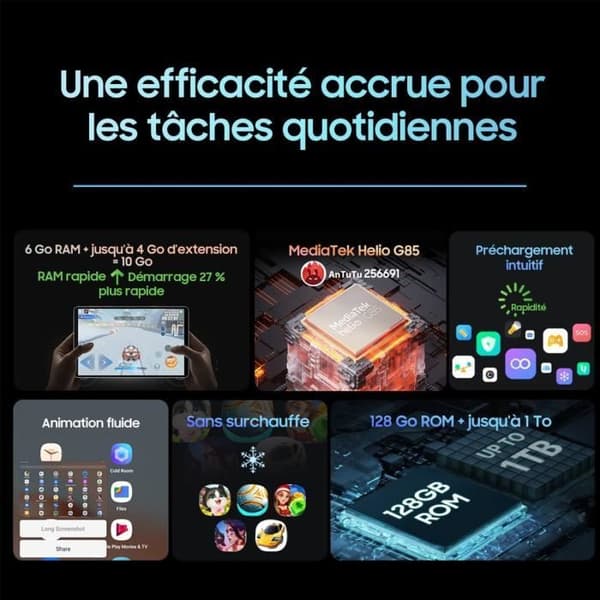 Blackview Tab 13 - FHD+ 10.1-tumsskjerm, 128 GB internminne
