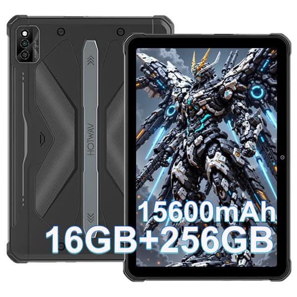 Of course! Here is the translation to Swedish (SV): "Okrossbar surfplatta HOTWAV R6 Ultra 16Go+256Go - 15600mAh 10,4 tum 2K FHD Android 13 vattentåli