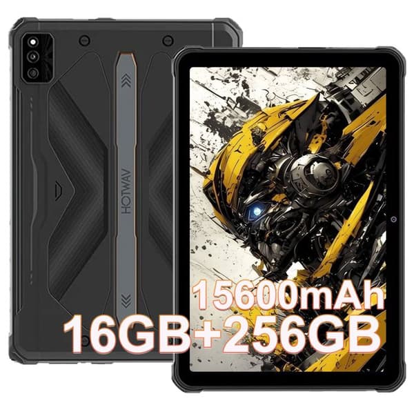 Hållbar surfplatta HOTWAV R6 Ultra 16Go+256Go - 15600mAh 10,4 tum 2K FHD Android 13 Vattentålig surfplatta Dual SIM 4G/5G WiFi, Orange