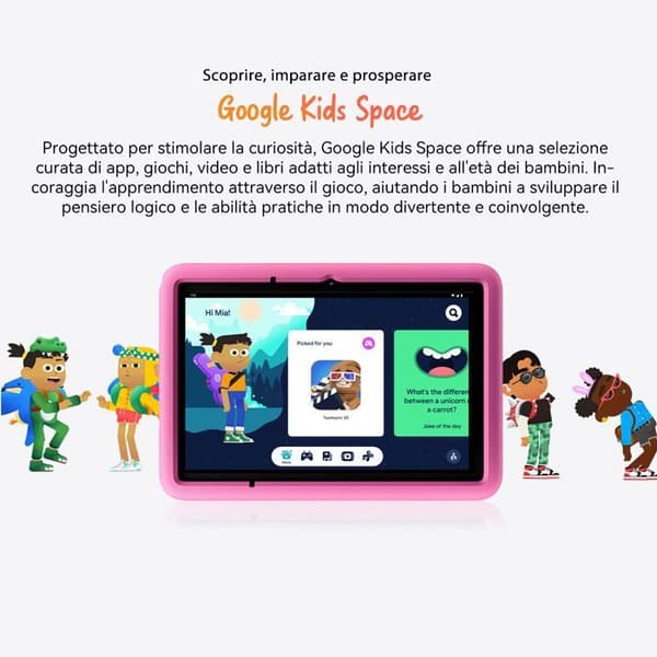 Barn Tablet Blackview Tab 60 Pro 10,1" RAM 12GB ROM 128GB-SD 2TB, Android 15 7700 mAh WiFi6 Med Z10 Klocka Rosa