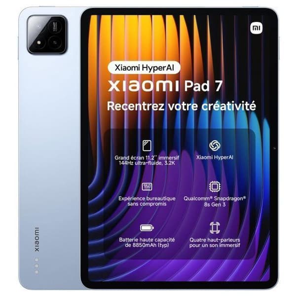 "XIAOMI PAD 7 Touchscreen Tablet 8 GB 128 GB Blå - 8850mAh Batteri - HyperAI (EU-version av PLMK)"