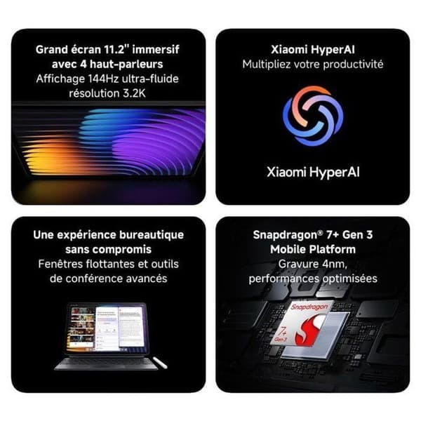 XIAOMI PAD 7 Touchscreen Tablet 8 GB 128 GB Grå - 8850mAh Batteri - HyperAI (EU Version By PLMK)