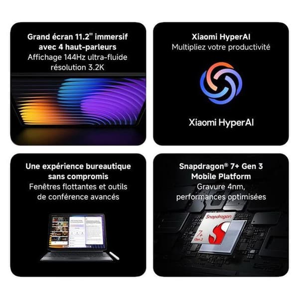 Xiaomi Pad 7 Smartplatta 12+256Go Grön Snapdragon 7+ Gen 3 Skärm 11,2" 3,2 K 144Hz Batteri 8850mAh Laddning 45W Video 4K