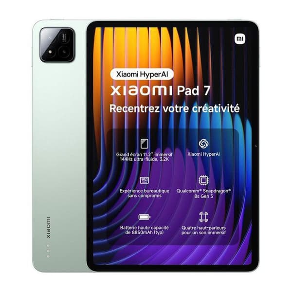 Xiaomi Pad 7 Smartplatta 12+256Go Grön Snapdragon 7+ Gen 3 Skärm 11,2" 3,2 K 144Hz Batteri 8850mAh Laddning 45W Video 4K