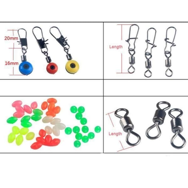 177st Fisketillbehör Kit Krokar Stoppare Bouncer Paljetter med Box Aw57937