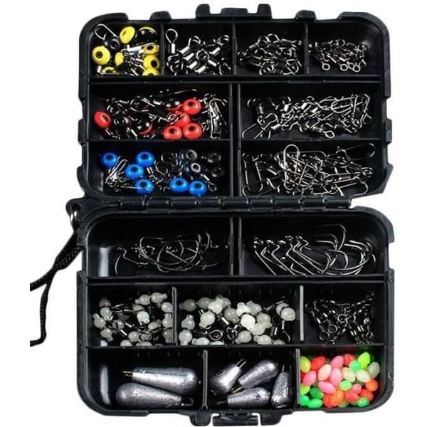 177st Fisketillbehör Kit Krokar Stoppare Bouncer Paljetter med Box Aw57937