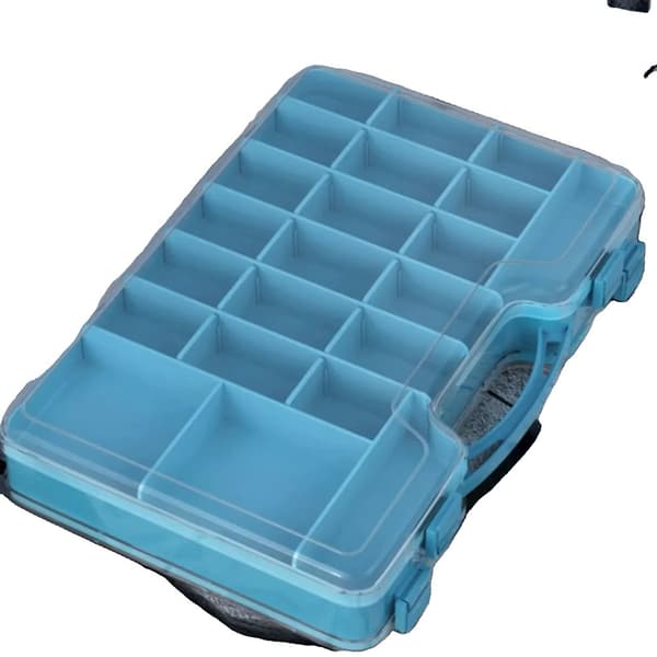 Fiskegrej Organizer, Dobbelt-Lags Design, Multi-Compartment Opbevaring,Blå