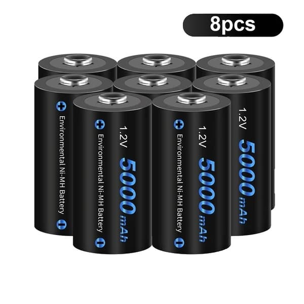 Genopladeligt C-størrelse batteri, 5000mAh, Ni-MH