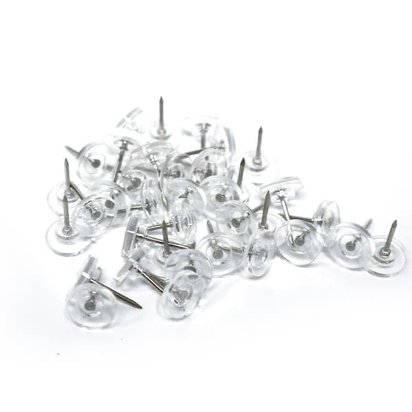 Genomskinliga tryckstift för korkbräda 100 round push pins