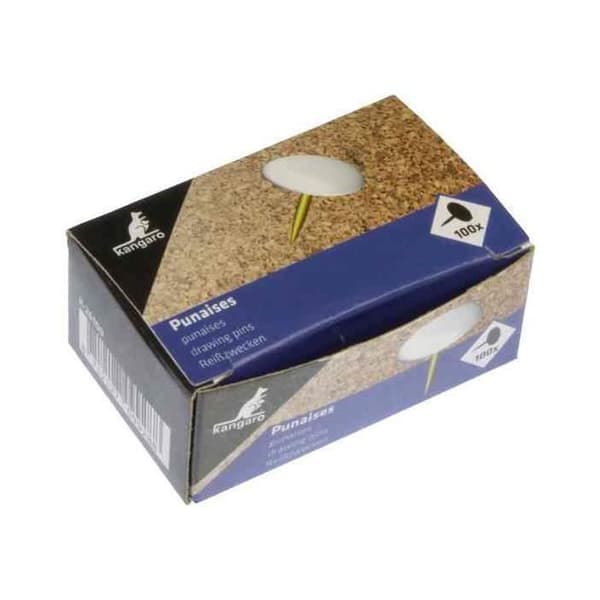 Punaise - KANGARO - K-26100 - Plastöverdrag - Vit huvud - 100 stycken