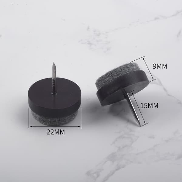 INF 200 Pak Møbelglidere - Brun 22mm - Forbedret Stabilitet