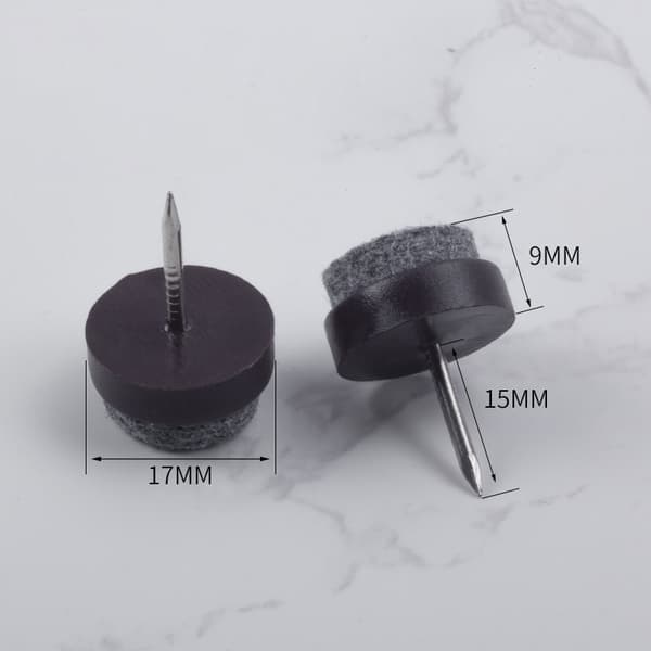 INF 200 stk. møbelglidere - Brun 17 mm, Beskyt dine gulve