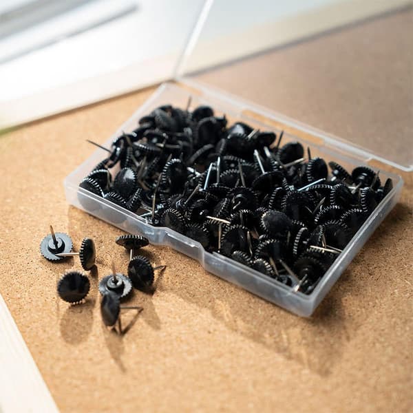 INF 100 stk. tegnestifter med gear - sikker og stilfuld Sort