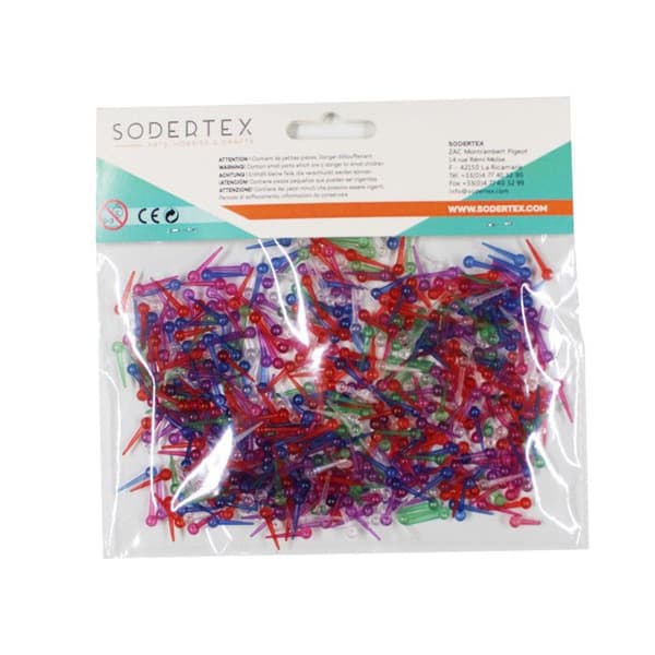 Barnspikar i plast 4 mm x 1,5 cm 500 stycken