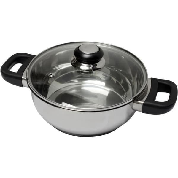 BAUMALU 331974 24 cm holländsk ugn i rostfritt stål + bakelit safirglasskydd