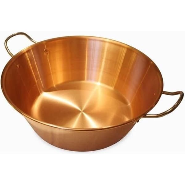 BAUMALU Koppar sylt skål 38 cm 12/10 rostfria handtag - cirka 9 liter