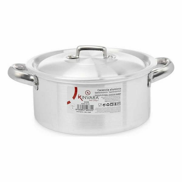 Kastrull med lock Kinvara 100004 Silvrig (10 antal)
