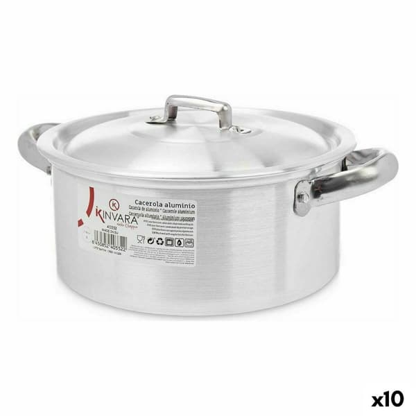 Kastrull med lock Kinvara 100004 Silvrig (10 antal)